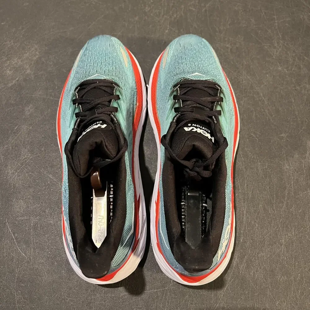 Hoka One One Clifton 8 Shoes Mens Size 11 D Real Teal Running Sneakers